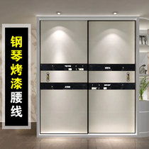 Wardrobe door sliding door custom sliding door Solid wood paint cabinet door Simple modern cabinet wall cabinet door custom wardrobe sliding door