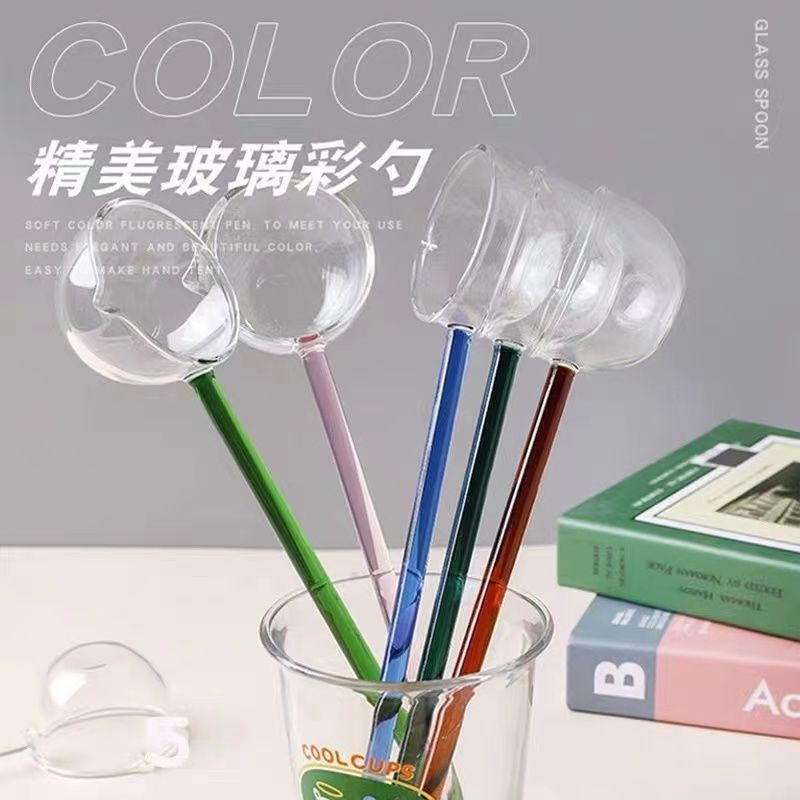 Day Style Glass Sub-Tea Spoon Long Handle Heat Resistant Tea Spoon Teaspoon Dry Foam Bowl Tea Spoon Tea Tract Accessories Filter-Taobao