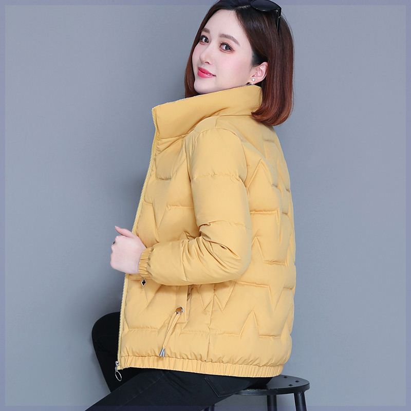 Wisdom Garden Winter Thickening Warm Upright Collar 100 Hitch Short cotton clothing Han version Body Jacket Foreign Air Fashion Lady Short Cotton-Taobao