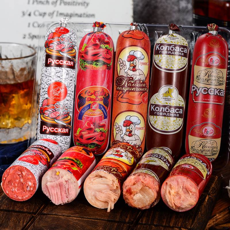 Russian flavor sausage combined 5 roots of pure ready - eating meat - colin colon chicken ruble food