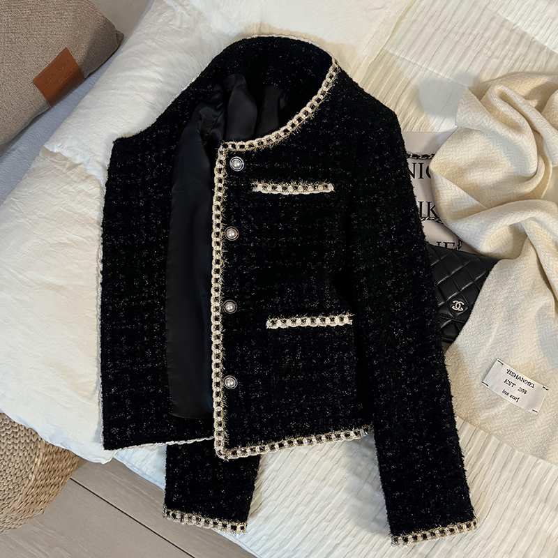 Black Light Luxury Mature Style Short Tweed Jacket for Women 2026 Autumn and Winter New Fashionable Gentle Tweed Top Black Light Luxury Mature Style Short Tweed Jacket for Women 2026 Autumn and Winter New Fashionable Gentle Tweed Top