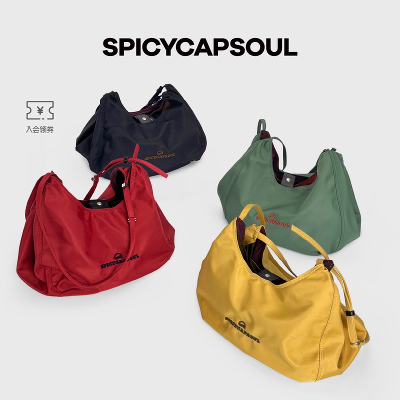 [Onion] Scs Niche Nylon Large-Capacity Multi-Compartment Single-Shoulder Crossbody Tote Bag