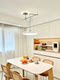 Jiandun Round Table Dining Pendant Light, Cream Style, Movable Parchment Paper, Retractable Rotating Swing Arm Lamp, Ufo Ph5 Pendant Light