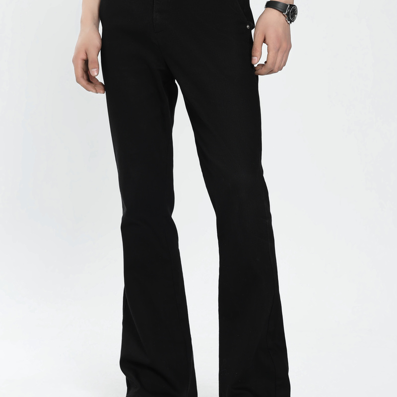 in 25 Ss Four-Season Cleanfit Versatile Fit Black Washed Micro-Flared Denim Pants in 25 Ss Four-Season Cleanfit Versatile Fit Black Washed Micro-Flared Denim Pants
