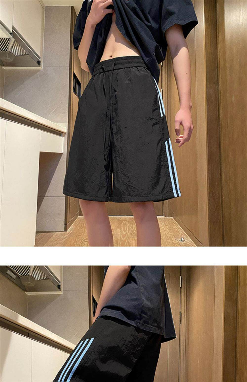 Ice Silk Shorts for Boys, Summer Trendy Brand Children's Outdoor Sports Pants, Loose Quick-Dry Five-Point Pants for Students and Teenagers — 33