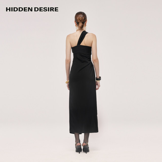 HIDDENDESIRE23 ຜະລິດຕະພັນລະດູຮ້ອນໃຫມ່ irregular suspender satin dress 6231DL0029