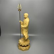 Ksitigarbha Bodhisattva cypress wood carvings wood carvings handicrafts home furnishings decorations Buddha statues and gods gifts and offerings