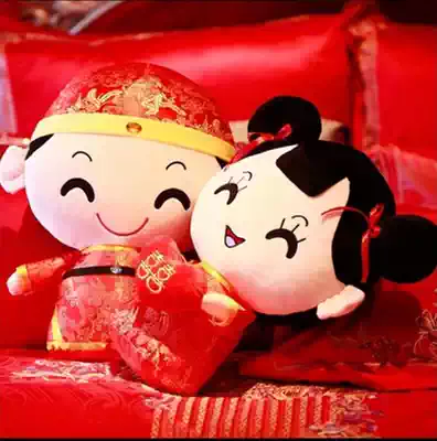 Presser Doll Doll pair wedding doll plush toy pillow couple Doll Girl wedding gift creative