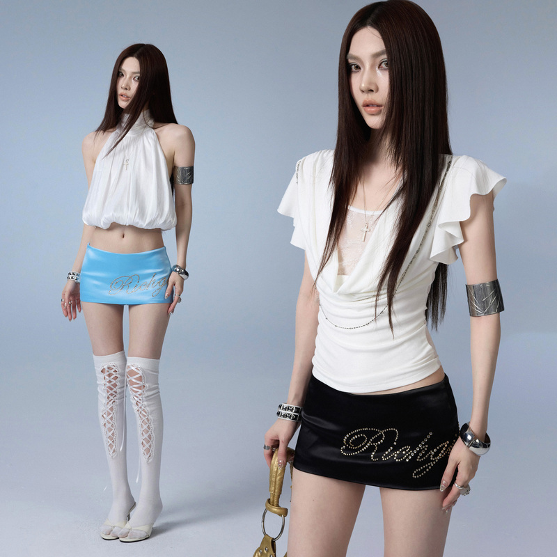 Common in 0120 Modern Style Mini Skirt Satin Sexy Rhinestone Low-Waist Skirt Niche Fashionable Ultra-Short Skirt Common in 0120 Modern Style Mini Skirt Satin Sexy Rhinestone Low-Waist Skirt Niche Fashionable Ultra-Short Skirt
