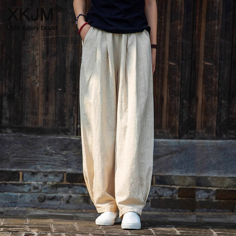 Women's Lantern Pants 2026 Spring/Summer New Cotton and Linen Loose Slimming Casual Long Pants Women's High-End Linen Versatile Tai Chi Pants