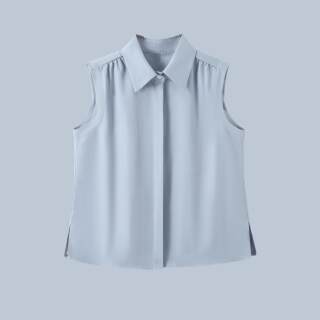 大洪官方【叠搭伴侣】百搭叠穿翻领无袖衬衫四季可穿背心打底衫女