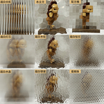 Tempered ultra-white Changhong wick silver glass water corrugated oil sand embossed art glass cabinet doors and windows partition screen customization