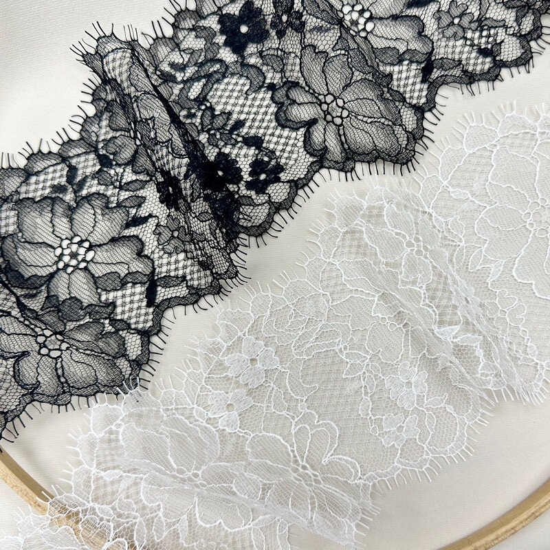 French Lace Leavers Lace 1004 # Light Eyelash Lace High-End Ready-To-Wear Underwear
