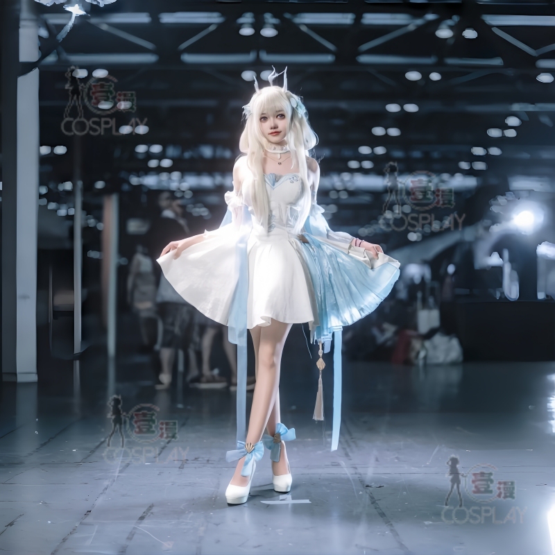 Xi Shi Returns Like Water Cosplay Costume from the Game Honor of Kings, Two-Dimensional Female Princess Dress, Wig, Shoes