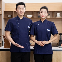 Синий топ в карманном стиле с короткими рукавами