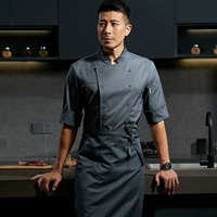 (Семь четверти рукава) Серый топ + Фартук