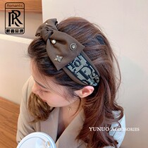 French high-end headband feminine temperament wide-brimmed bow hairpin retro headband net red 2021 new autumn and winter