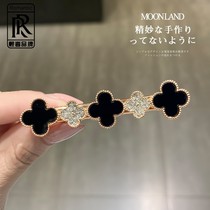 Broken hairpin female Korean temperament rhinestone four-leaf clover duckbill clip back head clip side bangs clip hairpin headdress