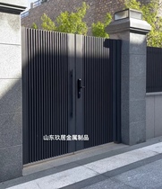 Simple aluminum art villa door courtyard door double door outdoor aluminum alloy new Chinese garden door rural yard door