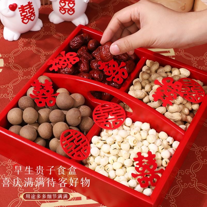 Early birth nobleman four pieces of marriage widget mold arrangement of the cradle of the New Year festival of the festival of the fruit plate