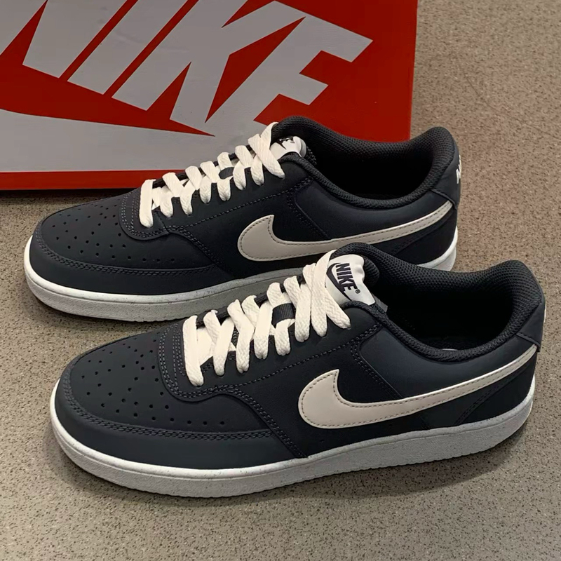 Nike Court Vision Classic Comfortable Low-Top Sneakers Men's Black and White Hv8139-003