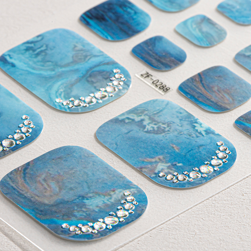 Nail Stickers, Foot Stickers, New Gel Nail Stickers, No-Bake, Waterproof, Pure Desire, Ice Transparent, Embossed 3D Stereo Diamond Gradient