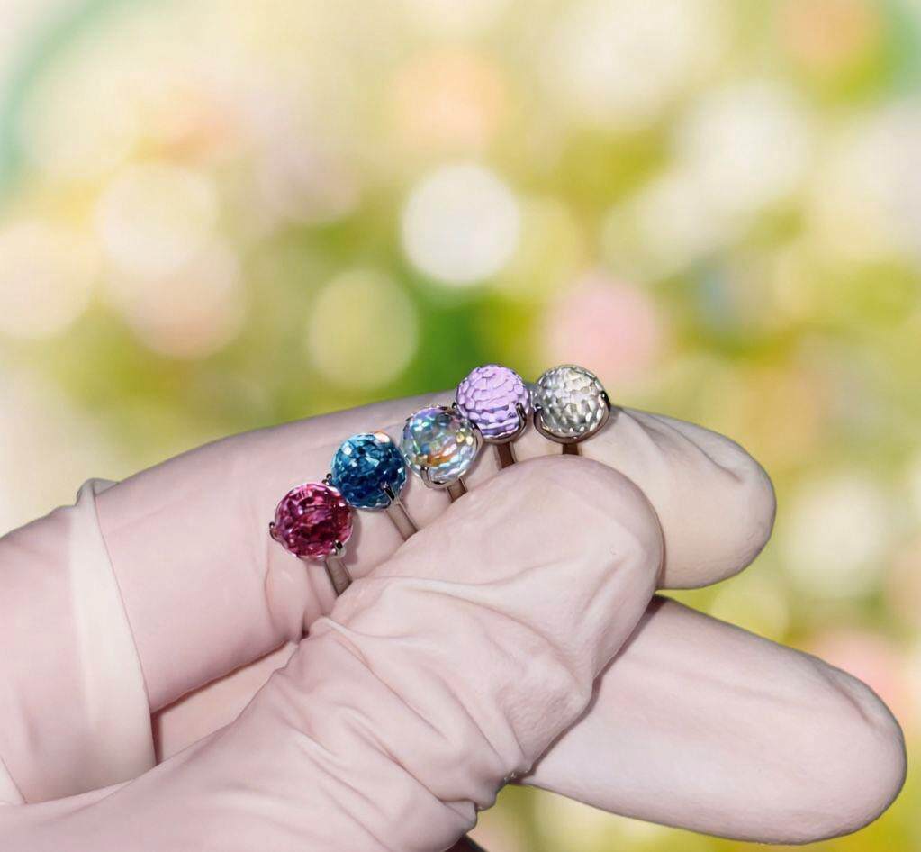 Labret piercing jewelry detail image