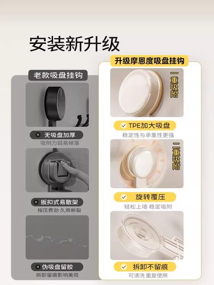 进门外套挂哪里？吸盘门后收纳置物架衣帽免打孔毛绒玩具收纳桶箱