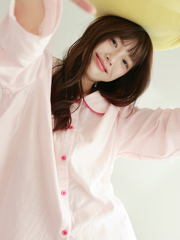 Mollyrosa Sweet Peach Soda Soft Pure Cotton Gauze Girly Pink Pajamas Long Sleeve Homewear Set Spring Edition Mollyrosa Sweet Peach Soda Soft Pure Cotton Gauze Girly Pink Pajamas Long Sleeve Homewear Set Spring Edition