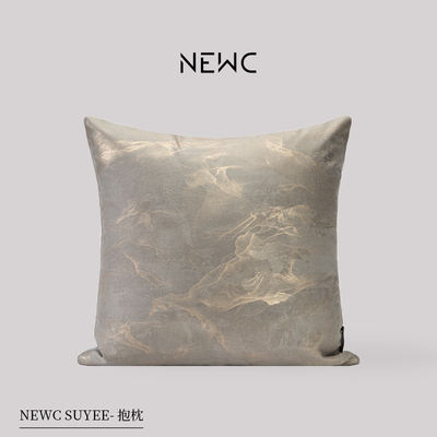 Xinchen Youpin New Chinese-style grey velvet gilded cushions, high-end cushions for living room sofas, hotels, clubs and tea rooms