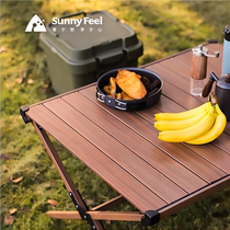 Sunnyfeel Mountain Title Folding Table Outdoor Egg Roll Table Camping Picnic Table And Chairs Subsuit Portable Aluminum Alloy