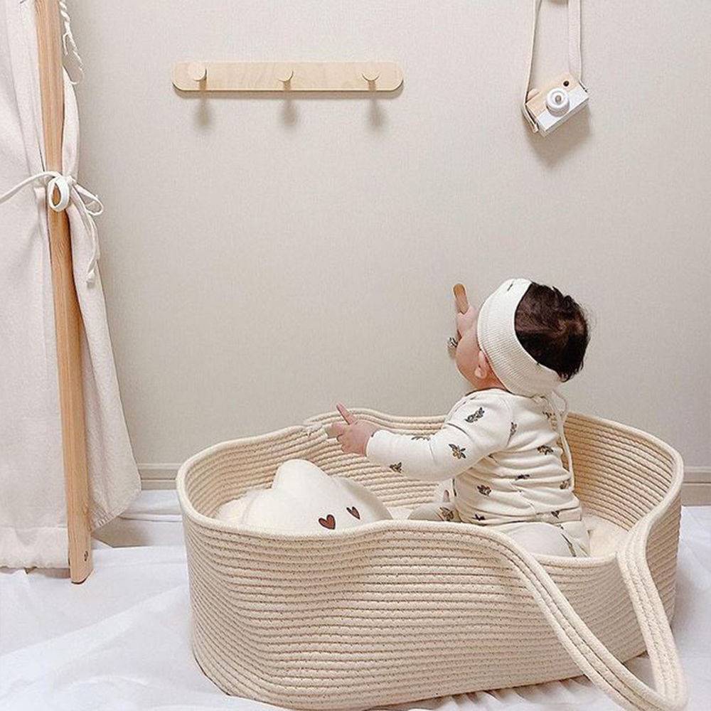 New Newborn Son out of the basket Han Baby Hand Cradle Vehicular Crib Photography Props Foldable Sleeping Basket-Taobao