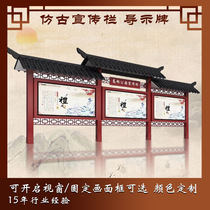 Wooden texture publicity board bulletin board stainless steel antique billboard scenic area indicator window paint newspaper reading board
