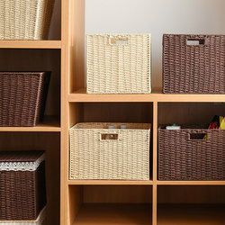 Hand-Woven Storage Box Storage Basket Storage Box Imitation Rattan Grass Wabi-Sabi Toys Snacks Clothing Miscellaneous Storage Box