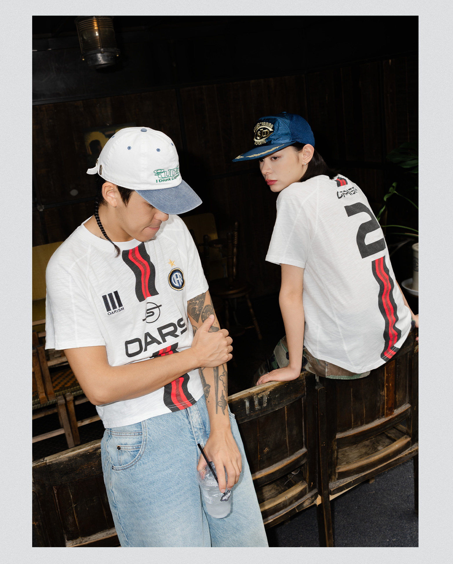 oarism Milan Jersey Print Drop-Shoulder Tee