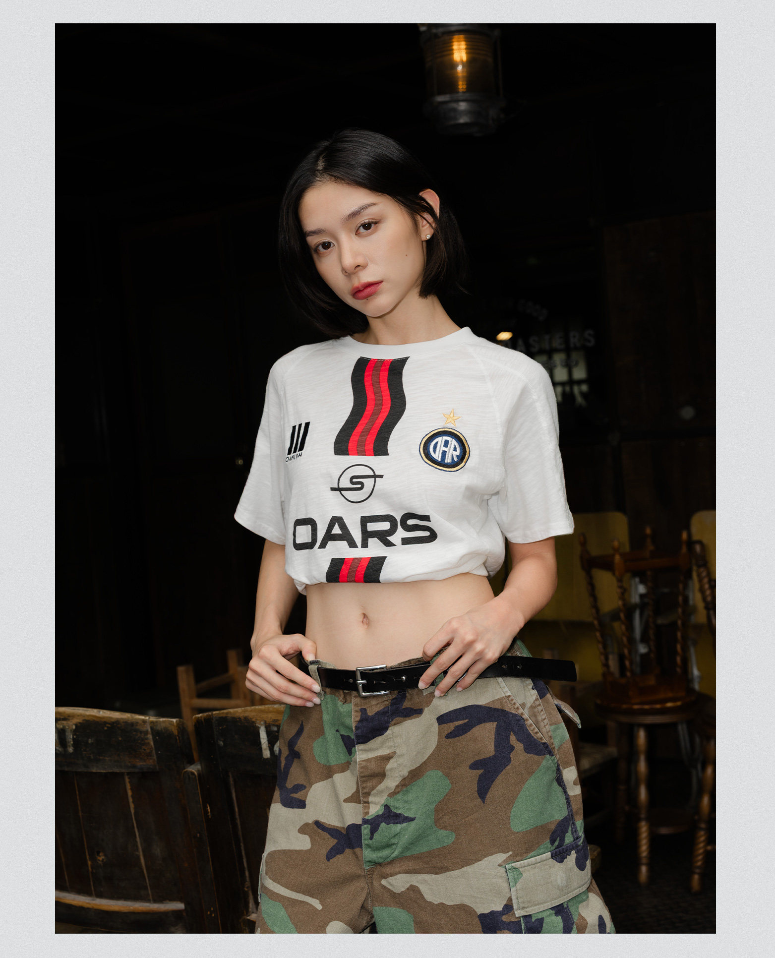 oarism Milan Jersey Print Drop-Shoulder Tee