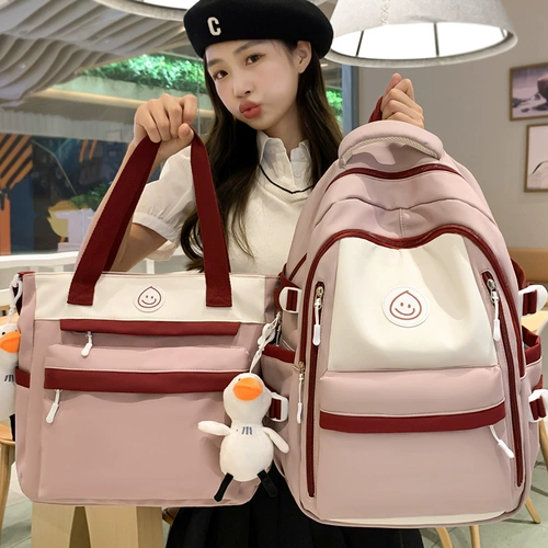 Рюкзак, ранец, вместительная и большая сумка через плечо со сниженной нагрузкой, подходит для подростков, коллекция 2022, цвет, защита позвоночника, для средней школы, надевается на плечо