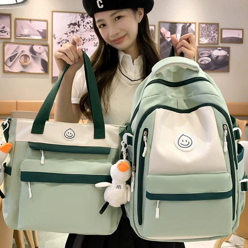 Рюкзак, ранец, вместительная и большая сумка через плечо со сниженной нагрузкой, подходит для подростков, коллекция 2022, цвет, защита позвоночника, для средней школы, надевается на плечо