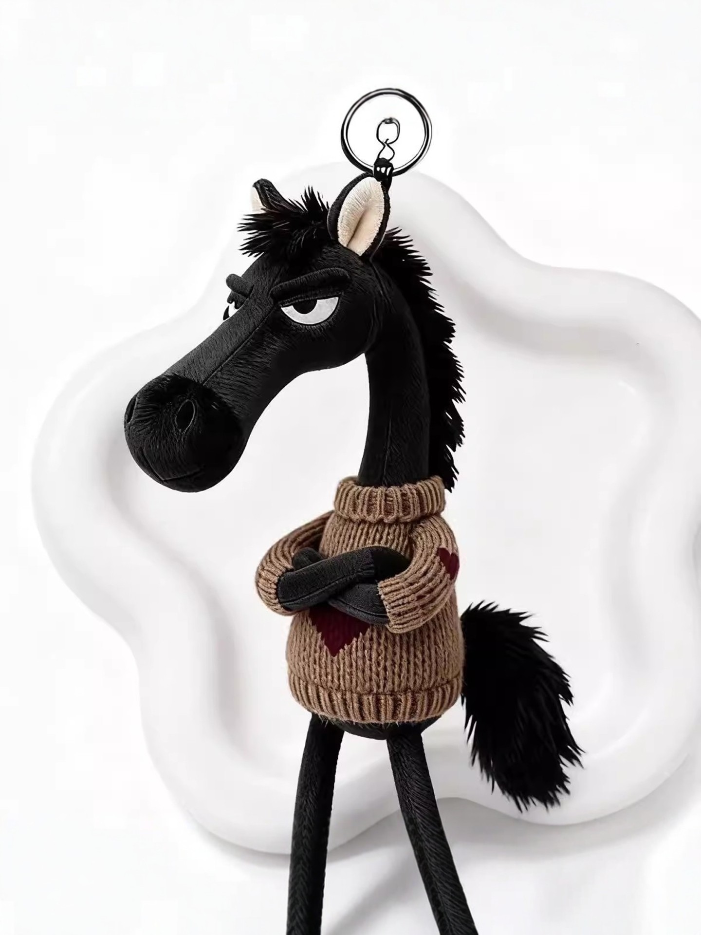2026 Year of the Horse Mascot, the Chosen Black Horse, Bag Charm, Plush Toy, Gift for Friends, the Chosen Black Horse Pendant