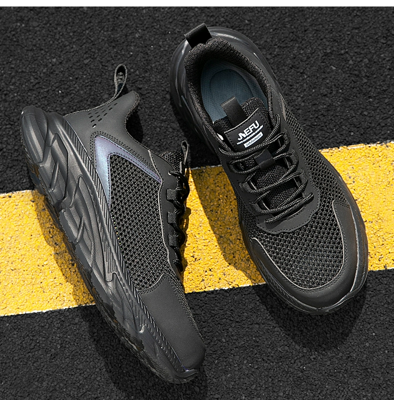 Jiefu labor protection shoes for men in summer, breathable, lightweight, deodorant, steel toe, anti-smash and anti-puncture, women's ultra-light soft-soled work shoes