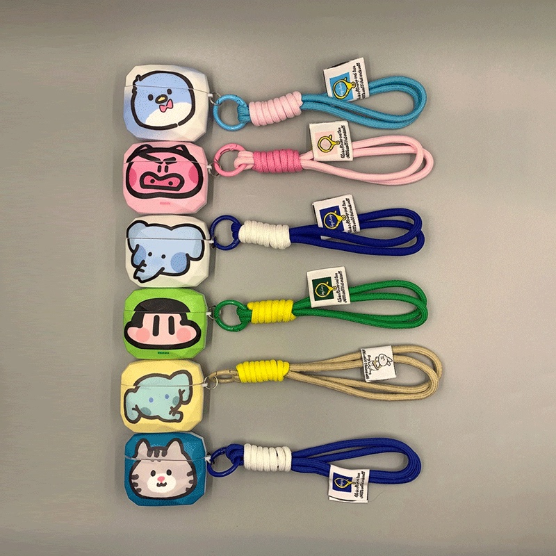 Cartoon Little Elephant and Little Penguin Suitable for AirPods 1/2 Generation, New AirPods 3 Generation, Apple New 4 Generation with Lanyard Earphone Case, Wireless Bluetooth Earphone Shell, AirPods Pro 2 Generation Earphone Box Cartoon Little Elephant and Little Penguin Suitable for AirPods 1/2 Generation, New AirPods 3 Generation, Apple New 4 Generation with Lanyard Earphone Case, Wireless Bluetooth Earphone Shell, AirPods Pro 2 Generation Earphone Box