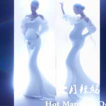 Exhibition studio new style pregnant mother photography photography French pure lust style high-end pregnant woman photography simple satin dress