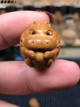 Olive stone carving hippopotamus baby cute little hippopotamus personality niche theme single seed single seed mobile phone key pendant