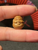 Olive stone carved God with big belly God of Wealth Q version cute little God of Wealth natural pendant pendant