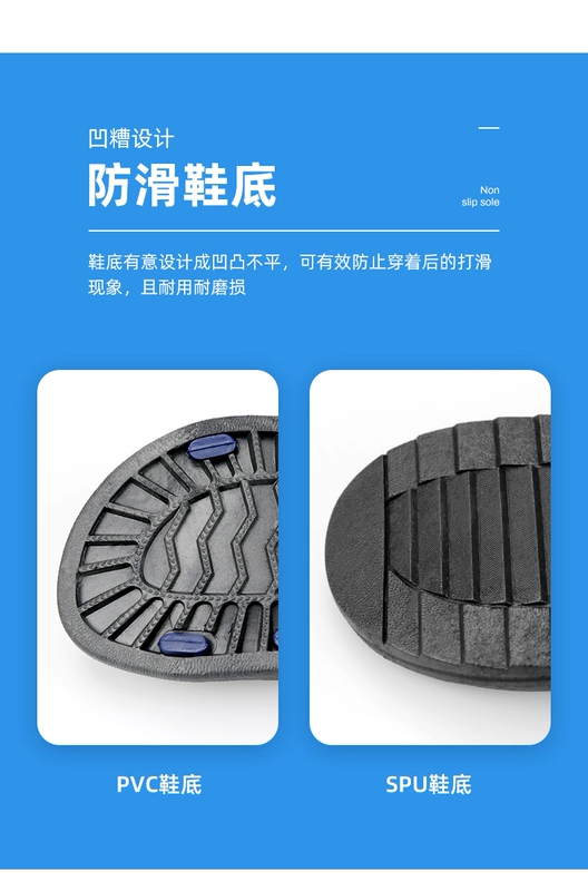 Dép chống tĩnh điện Làm việc bằng nhựa SPU Giày đế mềm Dép PVC Nhà máy điện tử Xưởng không bụi Giày lao động nam và nữ