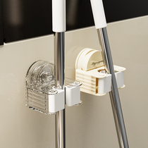 Wall-mounted suction cup mop rack storage rack for home bathroom simple wall-mounted storage buckle fixed broom without punching