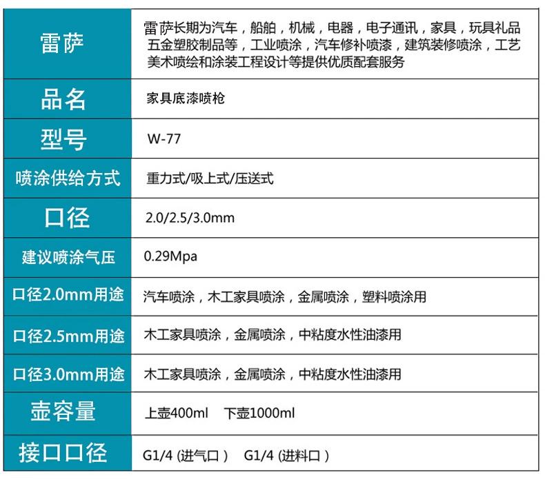 Nhật Bản Resa W-71 súng phun sơn ô tô phun sơn nồi W77 khí nén công cụ phun sương cao phun súng phun súng phun sơn oto