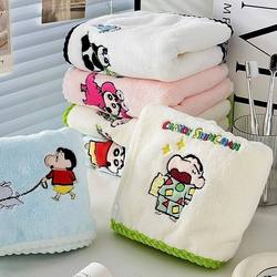 Crayon Shin-Chan Towel, Household Thickened Absorbent Non-Shedding Soft Small Square Towel, Adult High-End Coral Fleece Face Towel