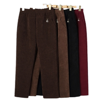 Spring and Autumn Mothers Clothing Loose Plus Size Corduroy Trousers Middle-aged and Elderly Grandmas Winter Plush Warm Cotton Pants