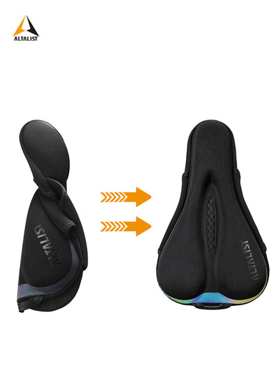Altalist Bicycle Seat Cover, Silicone Shock-Absorbing Saddle, Comfortable, Breathable, Colorful, Reflective Cycling Accessories